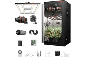 SPIDER FARMER Kit di Coltivazione Completo 90x90x180cm G3000 Bar Style LED Luce di Crescita a Spettro Completo Sistema di Coltivazione Completo Indoor 1680D Tela con 4" Filtro Ventilatore in Linea