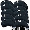 Golf Iron Head Covers with Number Printed Value 10 Pcs/Set, Golf Headcovers for Iron Club Lightweight Durable Portable Fit All Irons Clubs