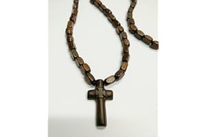 IconsGr Two-Sided Christian Orthodox Greek Religious Rozary Necklace with Wood Cross - Crucifix / 11