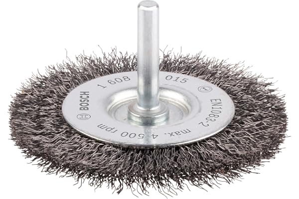 Bosch 1x Brosse circulaire PRO Steel Longlife, fils ondulés pour emmanchement cylindrique 6 mm et perceuse (Ø 75 mm, Professional Accessoire Perceuses/visseuses rotatives)