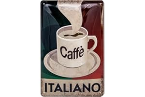 LUCKYLINDE Cartel de chapa retro – Cartel vintage para café, cocina, chapa de acero en relieve cartel decorativo, efecto 3D, 30 x 20 cm