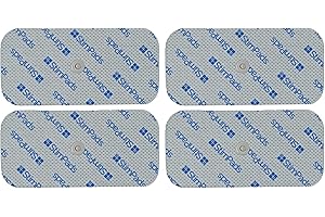 StimPads elettrodi per elettrostimolatore muscolare - 4 pezzi 5X10 cm con snap 3,5mm adatti per Sanitas, Beurer, Bluetens - affidabili e di alta qualità - Dispositivo medico certificato da Motron NV