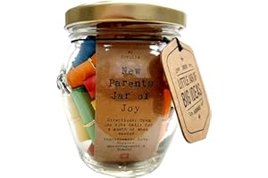 LITTLE JAR OF BIG IDEAS New Parents Gift - New Parents Jar of Joy - Take One a Day with Over a Month of Thoughtful, Funny Quotations in a Jar for New Mum & Dad - Handmade Unique Present (Standard)