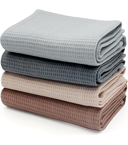 Lot De 5 Torchons Cuisine 100% Coton - 45x70 Cm Super Absorbants - Lavables En Machine - Multiusage