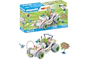 Playmobil 71633 Funstars: Racing Professor, kart with retractable motor, dynamic playset for exciting races, detailed play sets suitable for children ages 4+