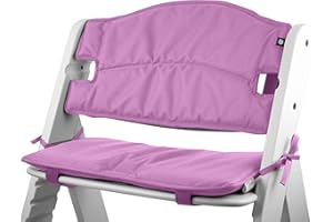 Tinydo® Hochstuhl-Sitzkissen optimal für Hauck Alpha und ähnliche Treppenhochstühle 2teilg. Set mit Memory-Schaum-Dämpfung Sitzverkleinerer-Auflage für Babystühle rutschfest pflegeleicht (Violett)