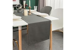 Simurq Tischläufer Modern | Abwaschbar, Wasserabweisend, Lotuseffekt | Outdoor, Pflegeleicht | Anthrazit | Table Runner Tischband (Anthrazit, 40x180 cm)