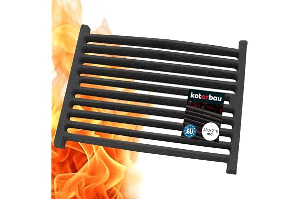 KOTARBAU® Grille de Cheminée en Fonte 28 x 21 cm, Gris