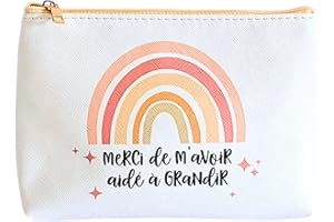 TE WHAKA Pochette Merci de m'avoir aidé à Grandir | Cadeau Fin d'année Scolaire - Cadeau crèche, maîtresse, Atsem, aesh (2) Blanc