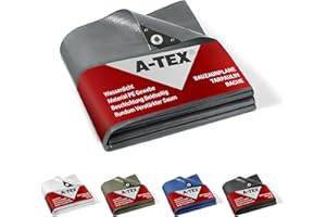 A-TEX® Bauzaunplane 140g/m² (Grau, 1,76 x 3,41 m) I Farbe & Größe wählbar I Für Standardmaß Bauzaun I Wasserdicht & Blickdicht I Abdeckplane m. Ösen I Reißfest | UV-stabilisiert