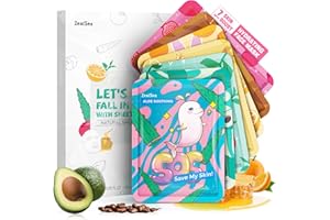 Face Masks Skincare, Face Mask Beauty, Hydrating Facial Masks, Zealsea Natural Sheet Mask, Pamper Gifts for Women, Party Birthday Gifts for Teenage Girls Kids, Biodegradable Sheets, Moisturizing 7pcs