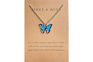 wojonifuiliy Bohemiankette Schmetterling Damen Modeschmuck, Necklace Women Charme Vintage Tierkette Anhänger Schlüsselbein Kette Halsketten Kragen für Frauen, Damen mit Anhänger (A1-BU)