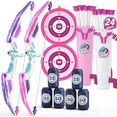 Flèches à Ventouse EINMAIQI 25 Pouces - Fibre De Verre - Tir à L'arc Enfant - Lot De 12/24