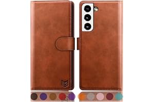 SUANPOT Funda para Samsung Galaxy S22 con Tapa 【Bloqueo RFID】de Cuero PU Cierre Magnético，Soporte Plegable，Ranura para Tarjeta Cover para Samsung Galaxy S22 Case Marrón Claro