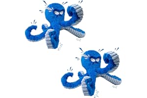 LEGEND SANDY Juguetes Resistentes para Perros, Juguetes masticables para Perros Grandes para mantenerlos ocupados, Juguete Interactivo chirriante para Perritos, Pulpo Azul Arrugado (Pulpo Azul 2p)