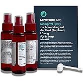 NIO Minoxidil 5% - 3x60ml Haarpflege Lösung, 50mg Minoxidil/1ml, wirkt Haarausfall entgegen, für Männer mit erblich bedingtem