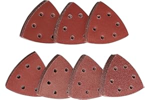 Delta-Triangles de Ponçage 70 Pièces Mixpack 10 x Grain 60/80/120/180/240/320/400 Chacun,93 x 93 x 93 mm Pour Ponceuses Delta,triangles abrasifs autoagrippants