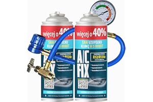 A/C FIX R134a kältemittel Ersatzgas - Kühlmittel Klima Auto - Gasflasche 2x235 g Auto Klimaanlage Nachfüllset - Wohnmobil - Klimaanlage schlauch - Manometer Klimaanlage - ECO