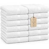 HomeBurg Luxe Set of 12 Hand Towels (Gants de Toilette) &ndash; 100% Cotton, Soft &amp; Absorbent, Easy to Care, Premium for the Face,