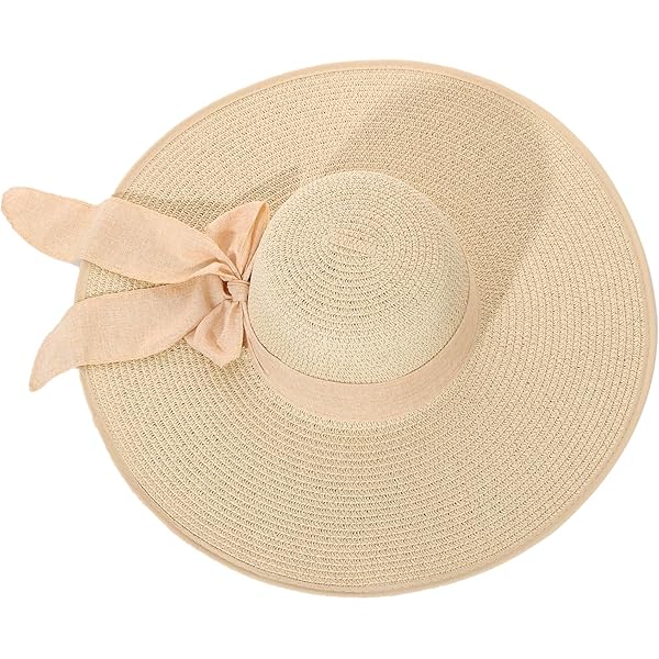 Muryobao Chapeau De Paille Pliable à Large Bord Pour Femme