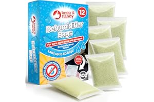 SOL 12pk Dehumidifier Bags - Interior Dehumidifiers Disposable for Home, Wardrobe & Car - Moisture Absorbers with Damp Control & Odor Removal - Compact & Portable - Fits in Small Area