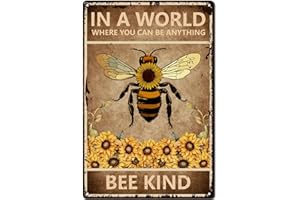 CREATCABIN Panneau Métal Forme d'abeille pour Jardin,Citations Inspirantes,Plaques Vintage,Galerie,Panneaux Muraux Rétro,Décoration Suspendre pour Maison Bureau Jardin,L'Intérieur L'Extérieur,30x20cm