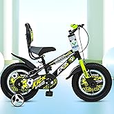 VESCO Kick Pro 14 T Kids Cycle with Balance Wheel & Back Rest Seat/Water Bottle | Rigid Fork, Frame 9 Inch | Ideal for 3 to 5