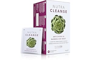 Nutra Tea NUTRACLEANSE - Detox Tea | Cleanse Tea Helps Relieve Constipation & Encourage Digestion With Dandelion Root, Artichoke & Milk Thistle - 20 Individual Wrapped Bags - Herbal Infusion (1 Pack)