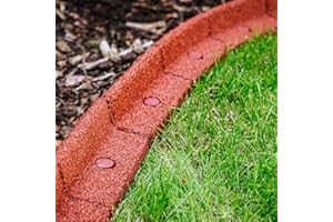 ECOSHAPE FlexiBorder - Lawn Edging - Flexible Garden Edging Border for Grass Lawns - Pathways - Raised Borders - Artificial Grass - Terracotta - 6 x 1m Lengths