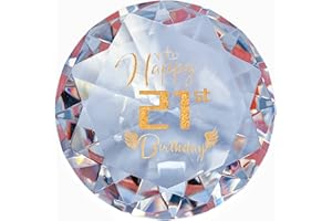 TRCOUSOA 21st Birthday Gifts for Women Girls Her Girlfriend Best Friends Besties, Engraved Crystal Glass Diamond Shaped Paperweights Keepsakes Ornaments,21 Years Birthday Presents for Daughter Sisters