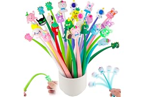Runxin 30 pennor för barns födelsedag, festgåva, rolig, söt kawaii, silikonpenna, idealisk för festgåvor