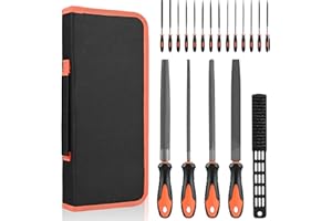 Banaone Set di File da 19 Pezzi, Set di File in Metallo in Acciaio al Carbonio Premium con Valigia, File Grandi Piatti/Triangolari/Semicircolari/Rotondi, Lime ad Ago, Spazzola per la Pulizia
