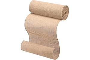 LUXECOVE Rouleau de Nappe en Jute 30 cm x 10 m, Chemin de Table,Les Bords Grossiers en Coton et Lin sont Joliment Cousus et Peuvent être coupés, adaptés pour Le Bricolage de fête de Mariage