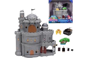 Super Mario Galaxy-filmen Bowser Castle-lekset, officiellt licensierat av Jakks Pacific, inkluderar 1,5" mini-artikulerad figur och karaktärstillbehör, 3 leknivåer, värmeaktiverade målningar