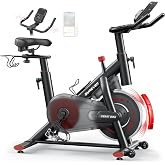 2026 Improve Burever Exercise Bike with LCD Touch Screen, Customizable Lenses, Static Bike with Dumbbell Holder and Cup Holde