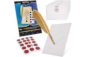 Harry Potter Set Scrivere Lettere con Carta, Buste, Penna Piuma - Regalo Bambini