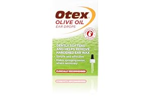 Otex Olive Oil Ear Drops For Natural, Gentle Removal of Excessive, Hardened Ear Wax. Bottle with Dropper Applicator, 10 ml (Pack of 1)