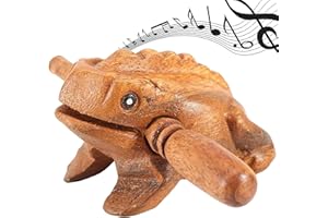 XFLYP Wood Frog Guiro Rasp, Wooden Frog Croaking Percussion Instrument with Mallet for all Ages, Retro Ornaments, Decompression Toys