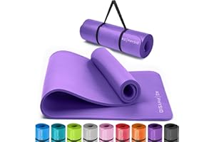 KG Physio Tappetino fitness, ideale per ginnastica a casa. Tappetino palestra e pilates, tappetino yoga antiscivolo spessore 8mm con tracolla. 183cm x 60cm x 8mm