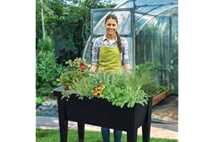 ‎PFLANZEN KÖLLE Pflanzen Kölle Hochbeet Pflanzkasten mit Beinen und Deckel ideal für Anzucht, anthrazit, ca. 80x40x88 cm (inkl. belüftbarer Haube) - Füllmenge 65 L