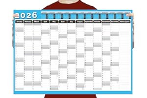 HAZZI 2026 Year Wall Planner Calendar A1 Academic Planner 2026 Large Yearly Calendar 2026 Perfect for School Office or Home Organization 59.4 x 84.1 cm