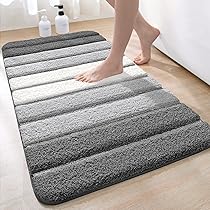 Badmat chenille - zwart - 40x60 cm