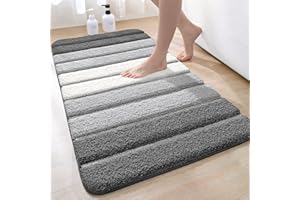 DEXI Antypoślizgowa mata do kąpieli, bardzo miękka mata łazienkowa, można prać w pralce, wchłaniająca wodę, 60 x 110 cm, szara