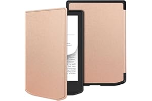 GIOPUEY Coque Compatible avec Vivlio Light/Light HD/Light HD Color, étui en Cuir, Coque arrière en Silicone Souple [étui à Rabat] Texture Semblable à Celle de la Peau - Rose Gold
