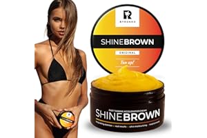 BYROKKO Shine Brown Fast Bronzing Sunbed Cream Tanning Accelerator, Effective in Sunbeds & Outdoor Sun for Deep Natural Tan, Long-Lasting, Hydrating Formula with Natural Oils, 210 ml, 1 Pack
