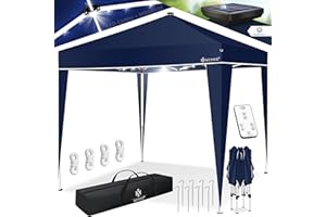 KESSER® Carpa Plegable 3x3m | Pop-Up Regulable en Altura Estable Impermeable Resistente al Invierno | Protección UV 50+ Incluye Bolsa con Ruedas y Anclaje al Suelo - Azul