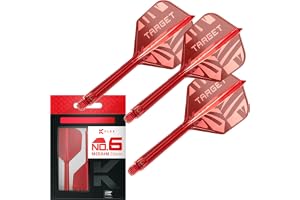 Target Darts mönstrad K-Flex nr. 6 flights & skaft, alla storlekar | Kort/mellanlång/medellång, svart/transparent/röd, mönsterdesign, allt-i-ett-system för dartflygblad och skaft, kflex