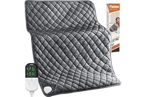 Focbeo 35" x 20" Heat Pad for Back Pain Relief, Extra Large Electric Heating Pad with 6 Temperature Levels 4 Time Settings Heat Pads for Neck Shoulder Belly, Auto Shut Off, Machine Washable