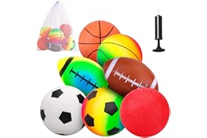‎INPODAK INPODAK Sportbälle Bälle als Fußball Spielball Basketball und Rugbyball PVC Babyball mit Handpumpe Sports Balls für Kleinkinder babyspielzeug ab 1 Jahr Geschenke für Kleinkinder