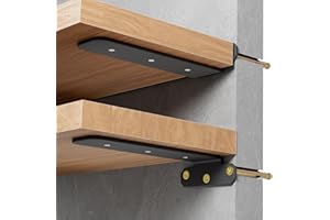 SAYAYO Escuadras para Estanterias Negro Escuadras Metalicas Soporte Estanteria Pared 2 Piezas 200mm Soportes para Estanterías Flotantes Invisibles Capacidad de Carga 200 KG